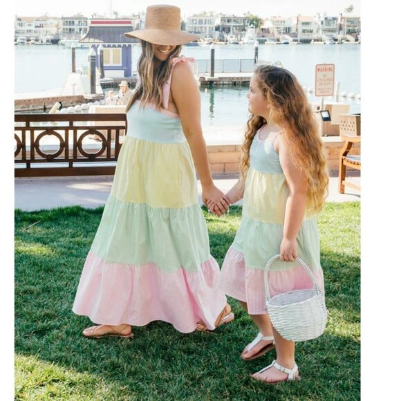 Show Me Your Mumu *NEW* Pastel Pinstripe Sabrina Maxi Dress - Picture 2 of 15